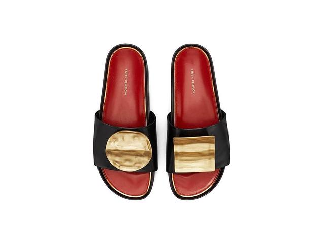 Tory Burch Patos Mismatch Hammered Slide (Perfect /Gold) Women's Shoes Product Image