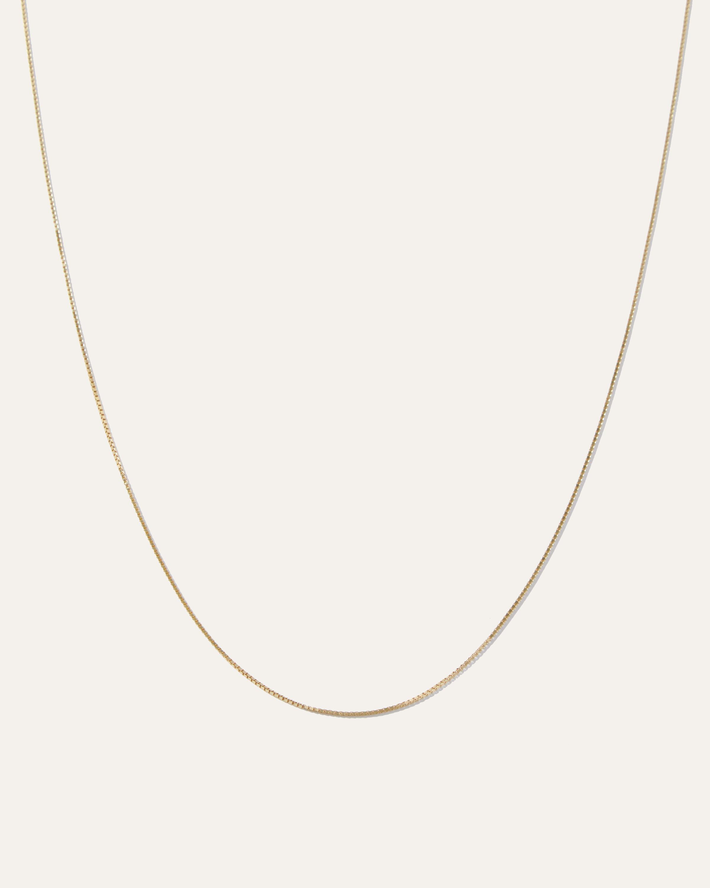 14K Gold Petite Box Chain Necklace Product Image