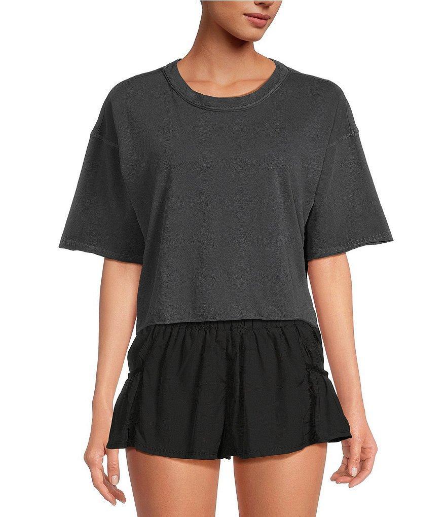 Free People FP Movement Crew Neck Short Sleeve Inspire Oversized Boxy Cropped Shirt Product Image