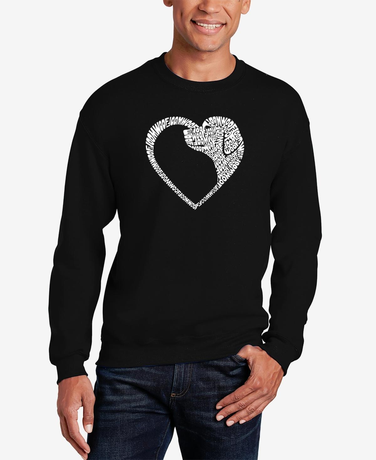 La Pop Art Mens Dog Heart Word Art Crewneck Sweatshirt Product Image