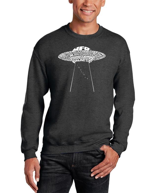 Mens Flying Saucer Ufo Word Art Crewneck Sweatshirt Product Image