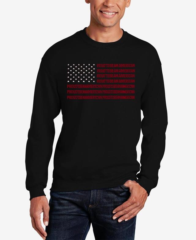 La Pop Art Proud To Be An American - Mens Word Art Crewneck Sweatshirt Product Image