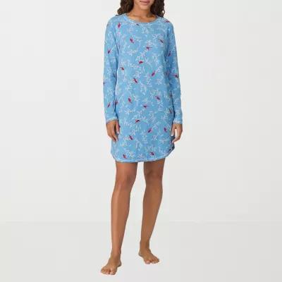 Cuddl Duds Womens Long Sleeve Round Neck Nightshirt Product Image