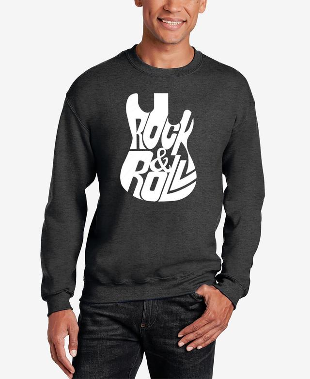 La Pop Art Rock And Roll Guitar - Mens Word Art Crewneck Sweatshirt Product Image