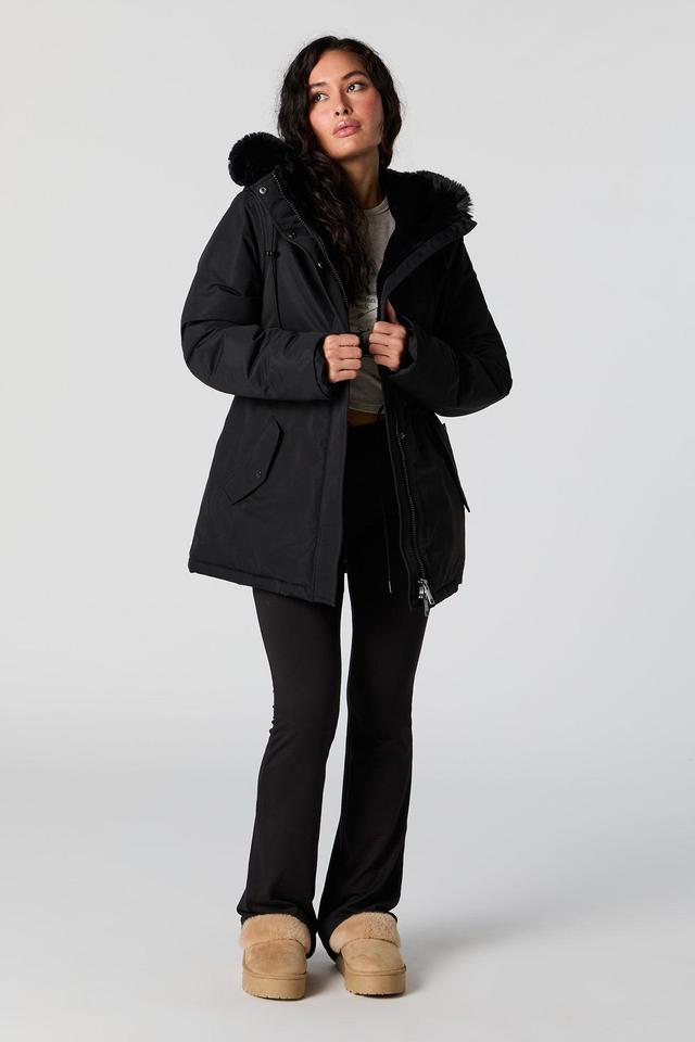 Faux Fur Lined Hooded Parka Female Product Image