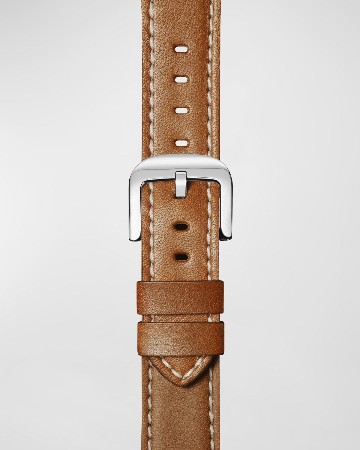 Mens Leather Watch Strap, 22mm Product Image