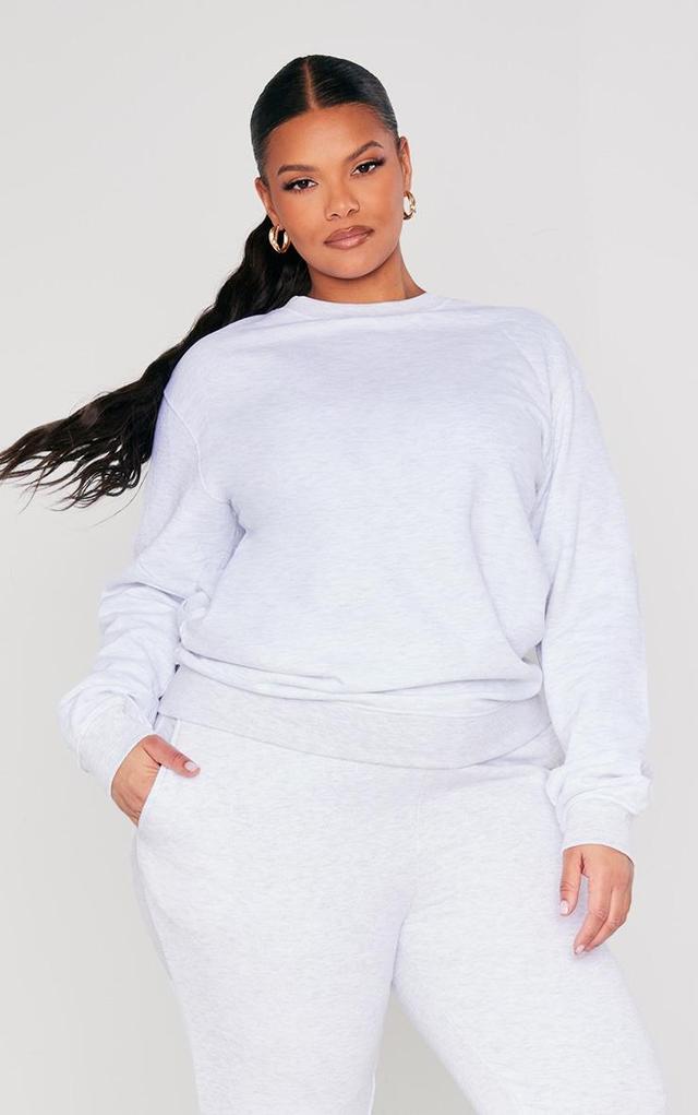 Plus Ash Grey Ultimate Oversized Fit Sweatshirt Product Image