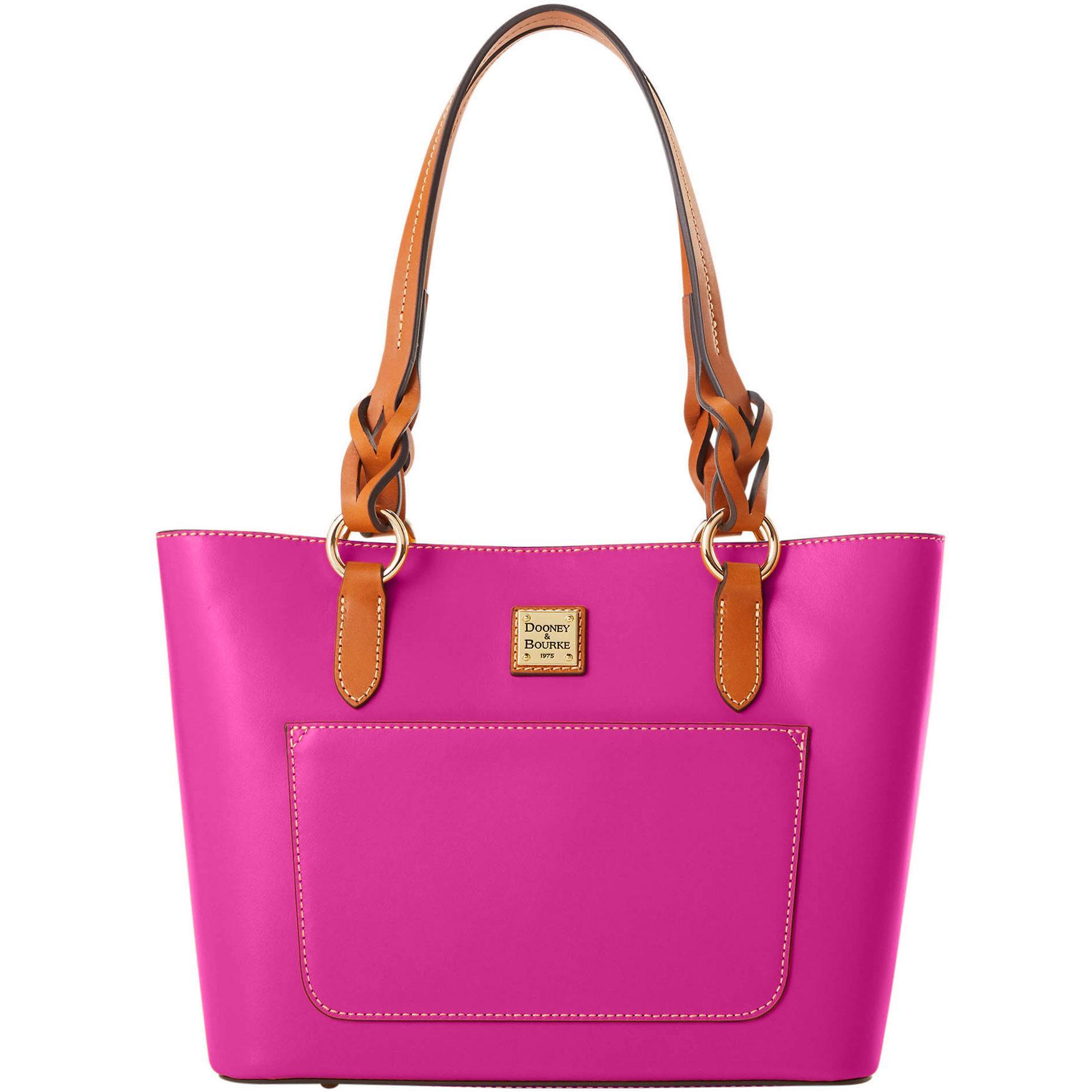 Dooney & Bourke Womens Wexford Leather Gretchen Tote Shopping Bag in Magenta Product Image