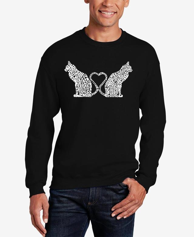 La Pop Art Cat Tail Hearts - Mens Word Art Crewneck Sweatshirt Product Image