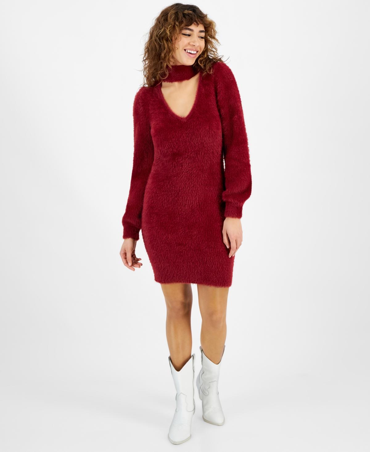 Guess Womens Sadie Eyelash-Knit Sweater Dress Product Image