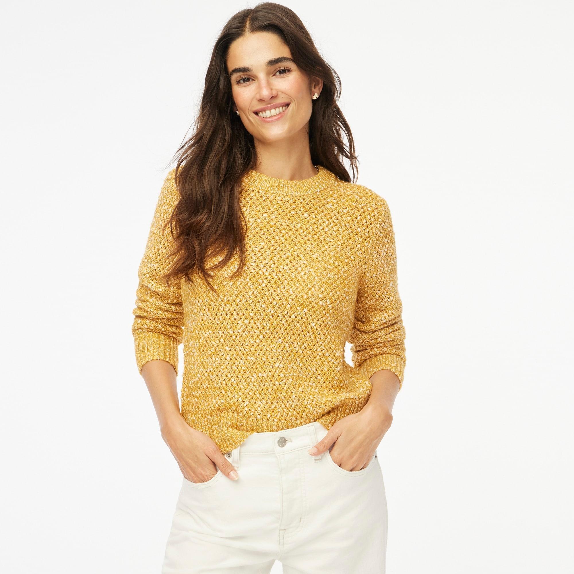 Honeycomb-stitch crewneck sweater Product Image