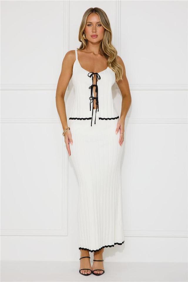 Polar Party Knit Maxi Skirt White Product Image