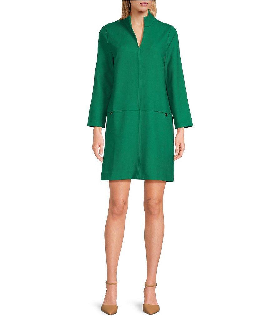 Lilly Pulitzer Rosie Polished Pique Knit Stand Collar 3/4 Sleeve Shift Dress Product Image