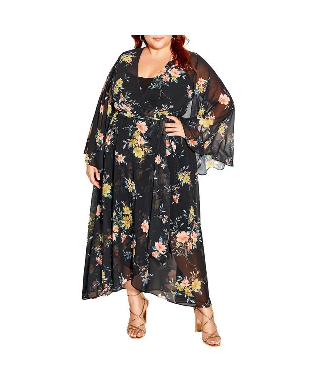 City Chic Womens Fleetwood Print Maxi Dress Product Image