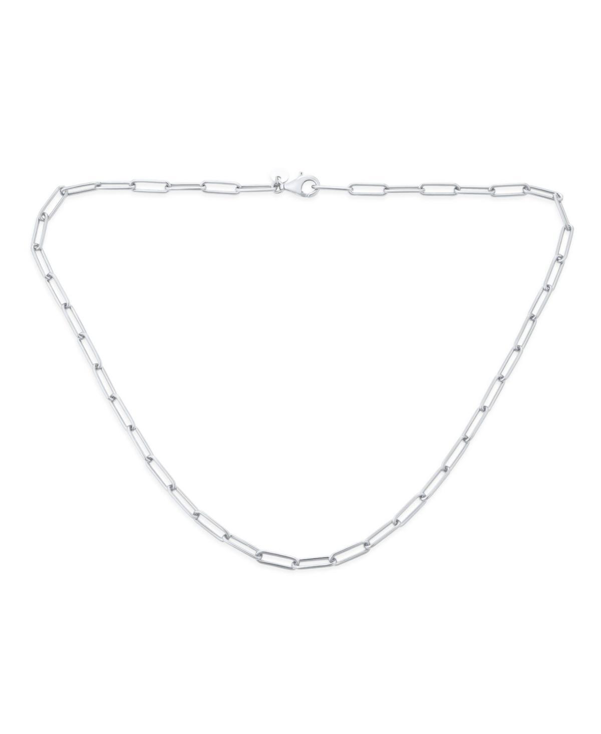 Bling Jewelry Solid Strong Sterling Silver Italian Rounded Link 3.5MM Chain Necklace For Women Nickel-Free 20 Inch Product Image