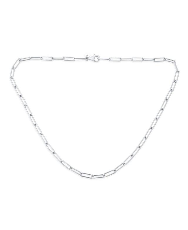 Bling Jewelry Solid Strong Sterling Silver Italian Rounded Link 3.5MM Chain Necklace For Women Nickel-Free 20 Inch Product Image