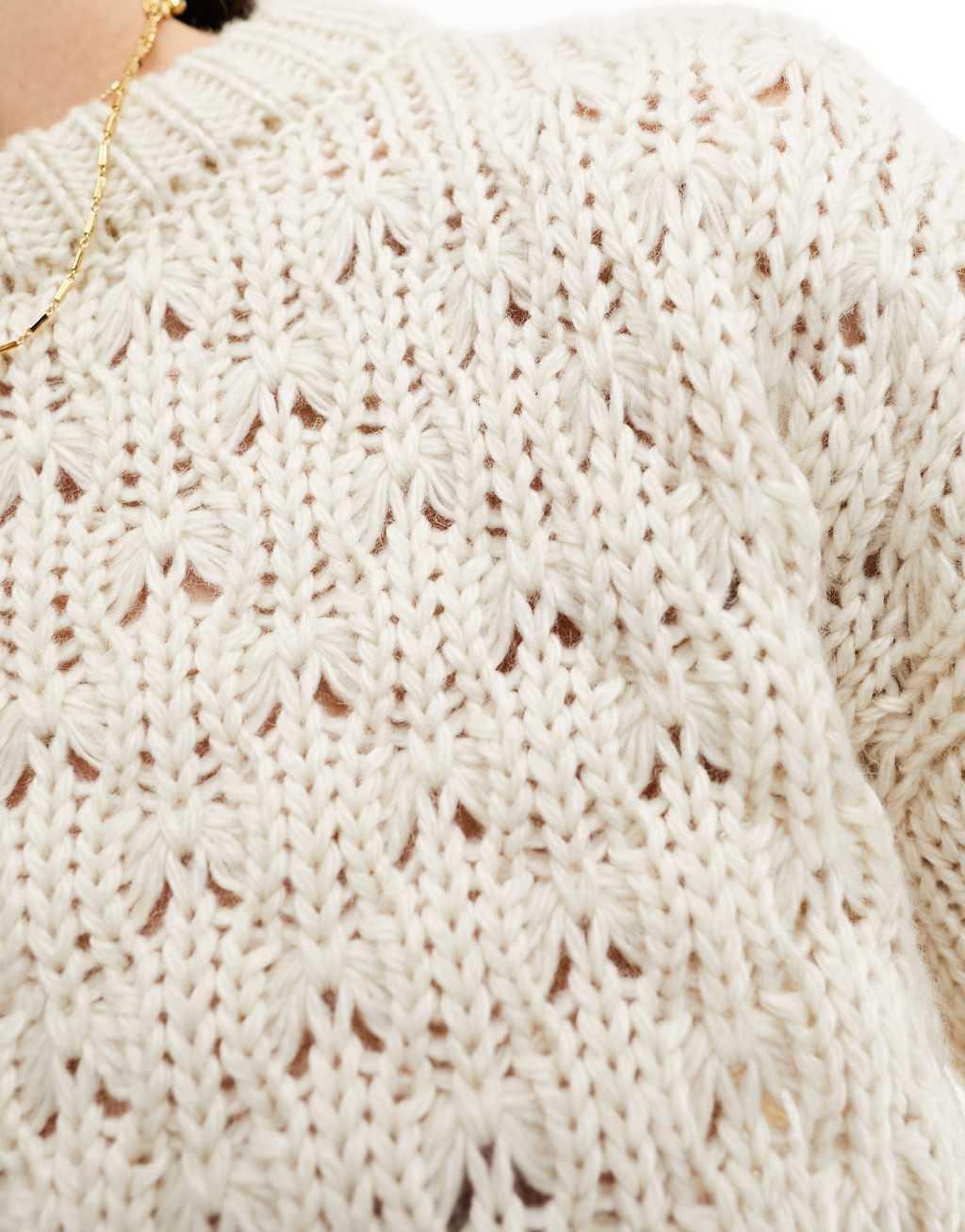 Y.A.S textured sweater in cream Product Image