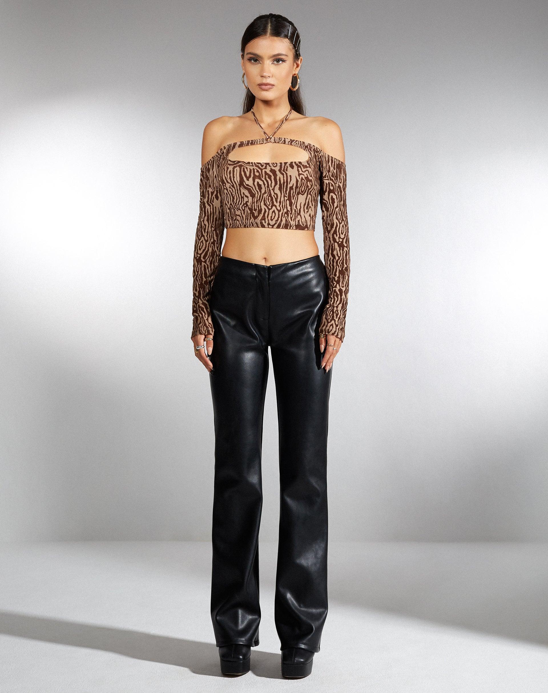 Corinna Long Sleeve Top in Animal Ripple Flock  Product Image