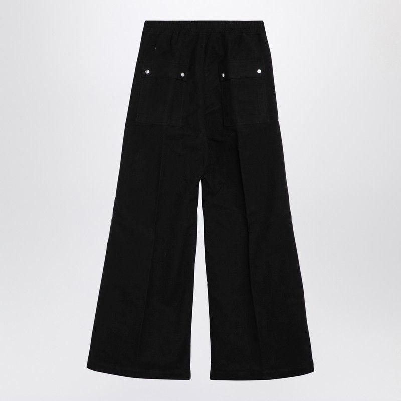 Wide Cargo Trousers With Elastic Waist In Black Product Image