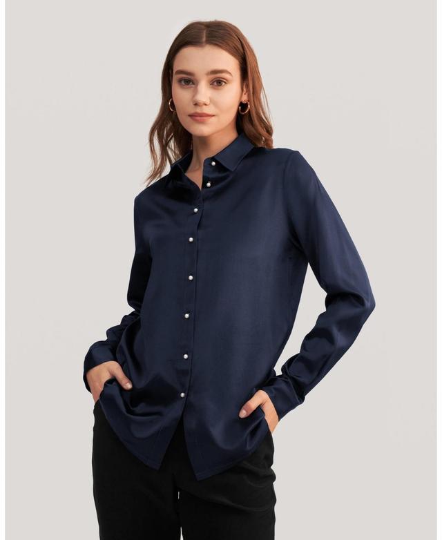 Lilysilk Womens Classic Pearl Button Silk Shirt Product Image