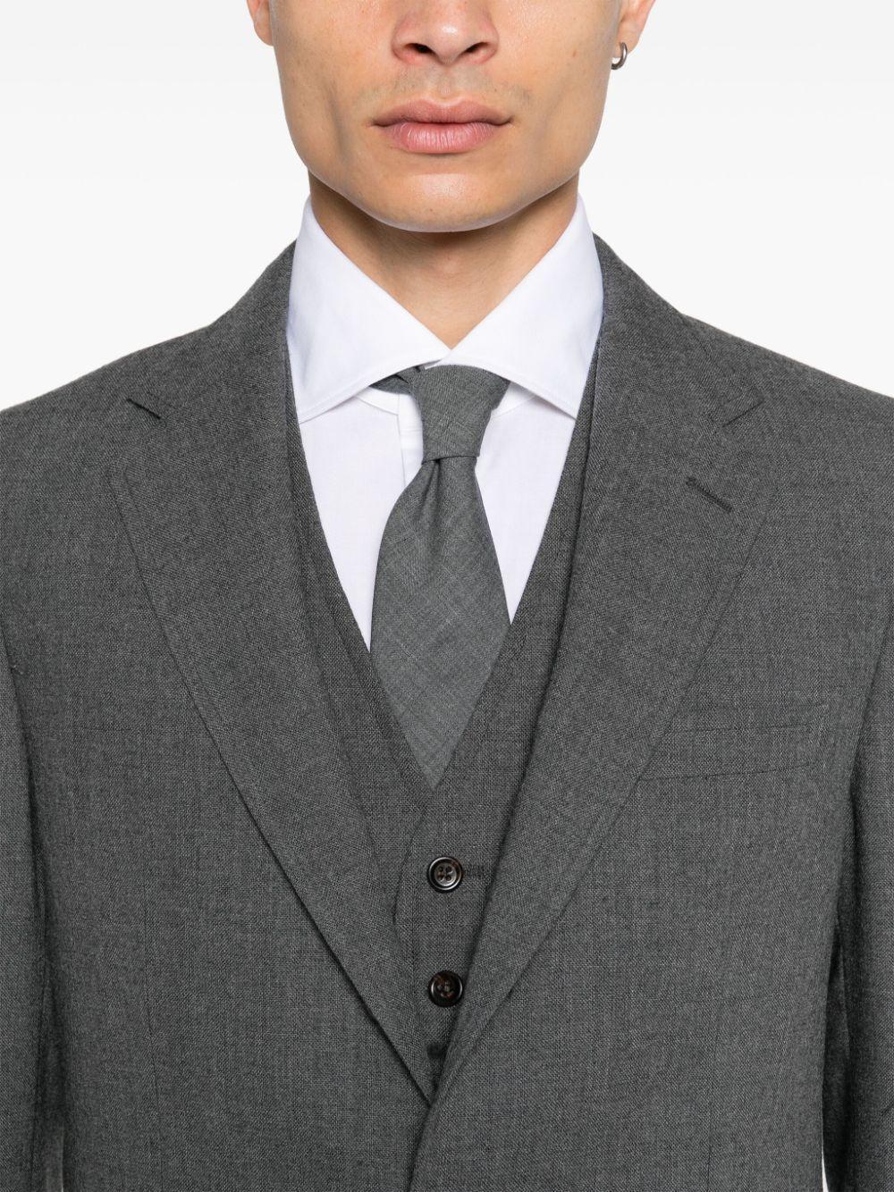 Wool Three-piece Suit In Charcoal Product Image