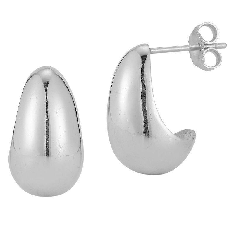 Sunkissed Sterling Polished Dome Earrings, Womens, Silver Tone Product Image