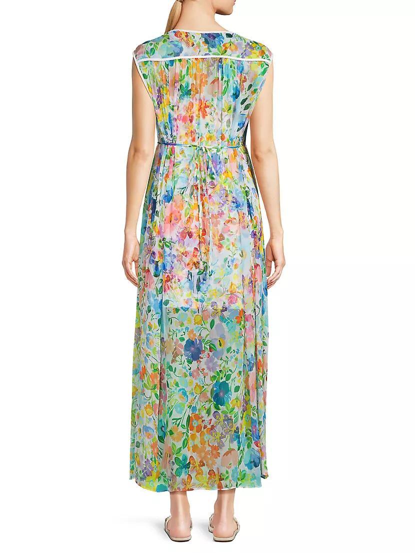 Dylane Floral Silk Maxi Dress Product Image