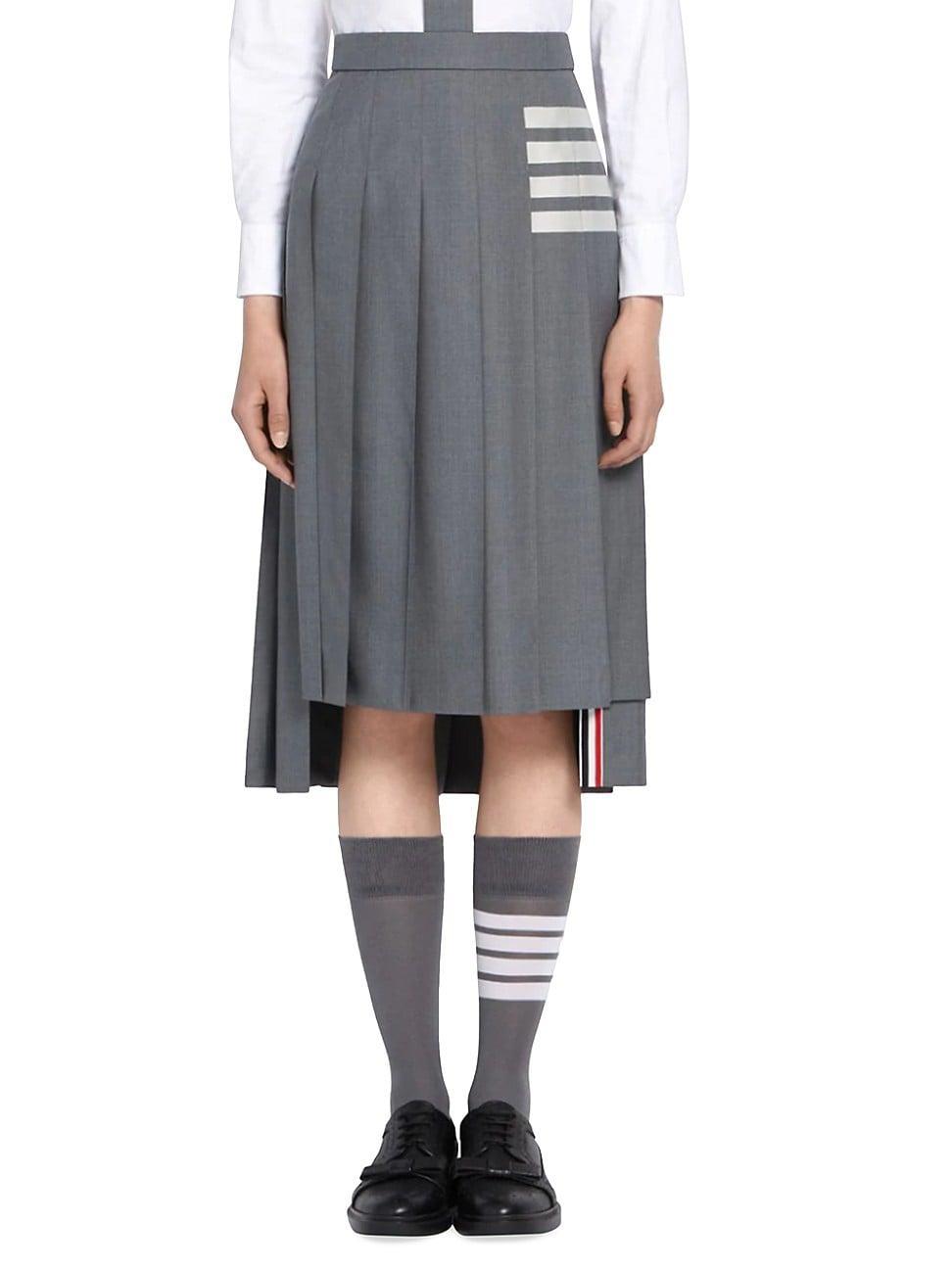 Thom Browne Drop Back Pleated Wool Skirt Product Image