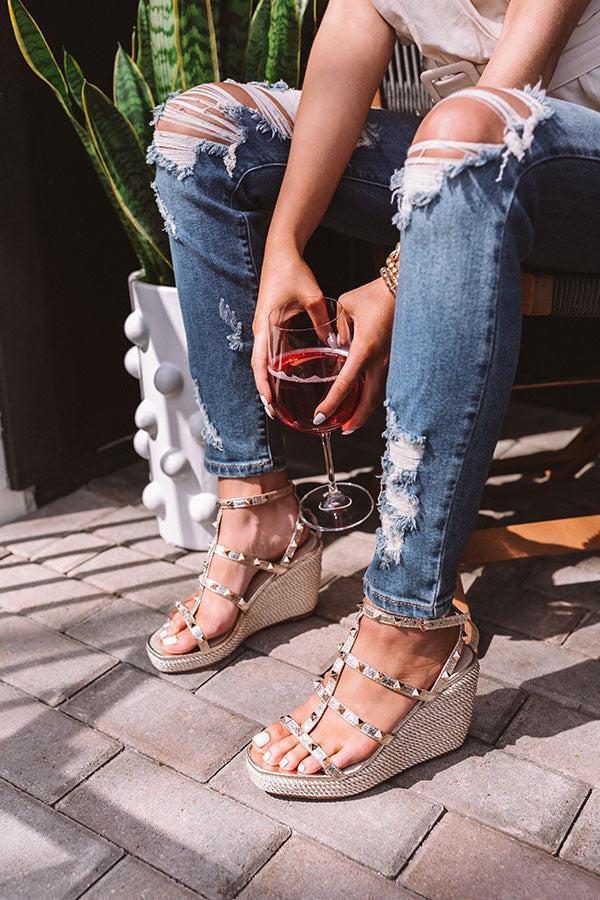 The Sunny Studded Wedge In Gold product image