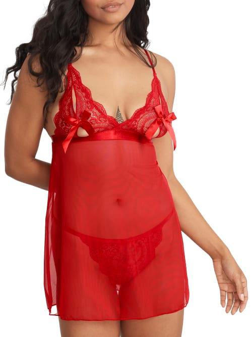 Oh La La Cheri Franchesca Mesh Babydoll Chemise & G-String Product Image