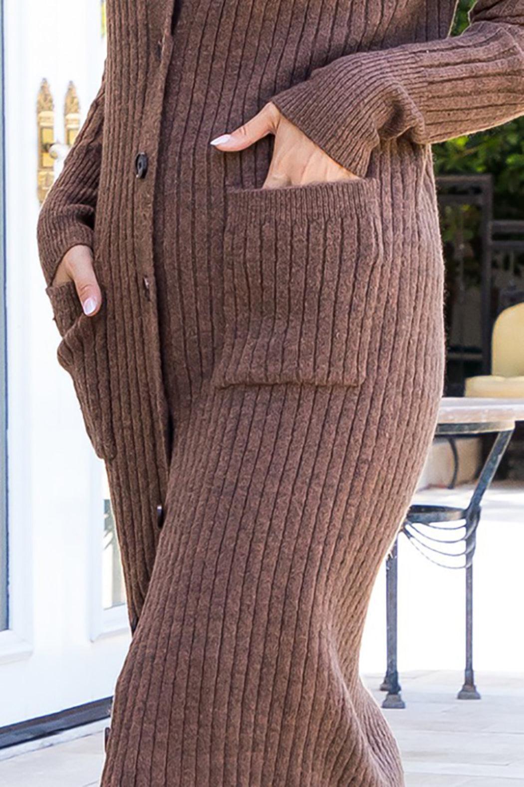 RIBBED KNIT DUSTER CARDIGAN Product Image