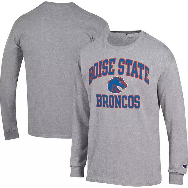 Mens Champion Heather Gray Boise State Broncos High Motor Long Sleeve T-Shirt Product Image