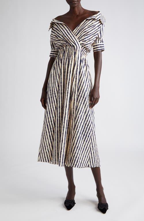 Lydia Striped Off-Shoulder Midi Dress Product Image