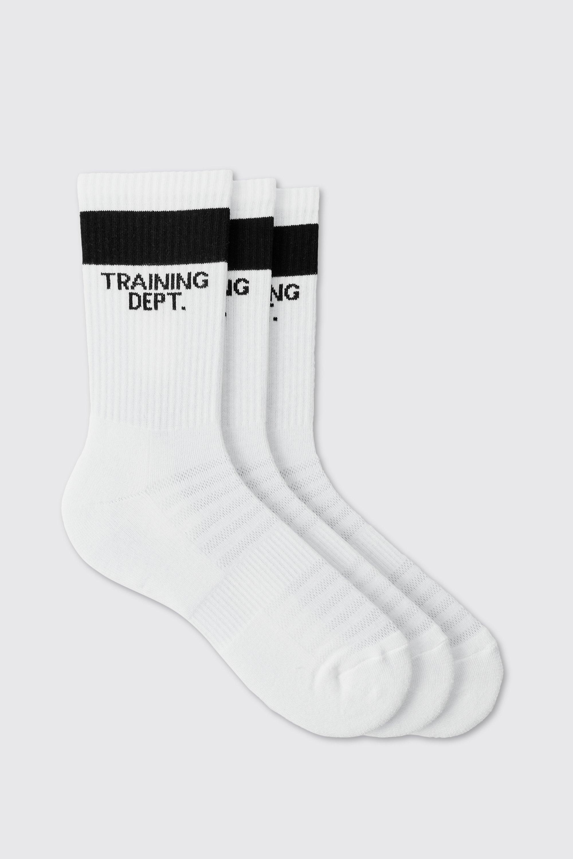 Man Active Training Dept Cushioned Crew 3 Pack Socks | boohooMAN USA Product Image