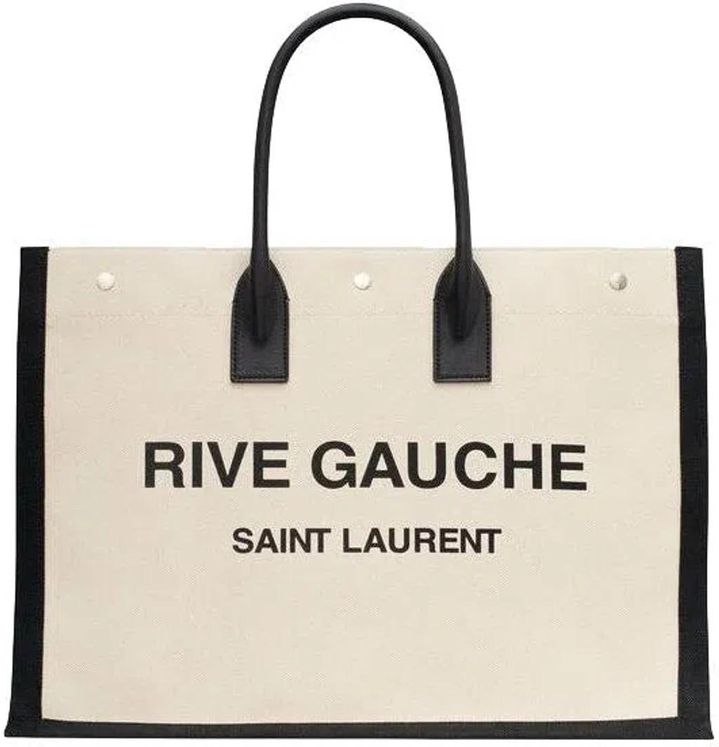 Men's Rive Gauche Print Tote Bag In Greggio,nero,nero Product Image