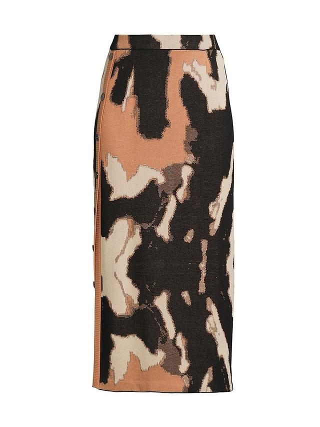 Womens Camouflage Jacquard Midi-Skirt Product Image