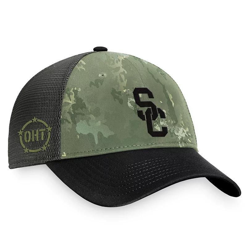 Mens Top of the World Hunter Green/Gray USC Trojans OHT Military Appreciation Unit Trucker Adjustable Hat Product Image