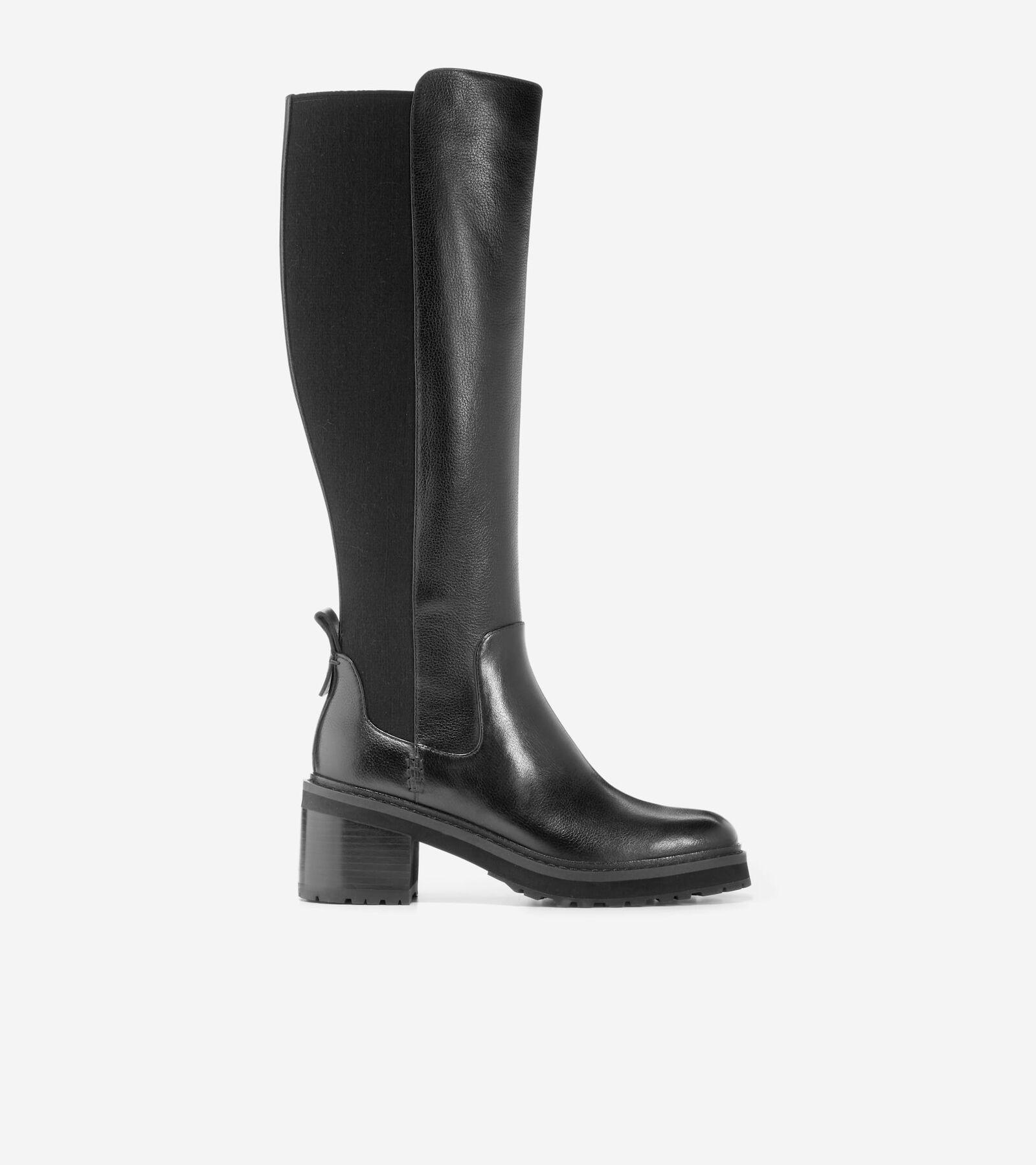 Cole Haan Womens Gema Tall Lug Boots Waterproof - Black Size 7.5 Product Image