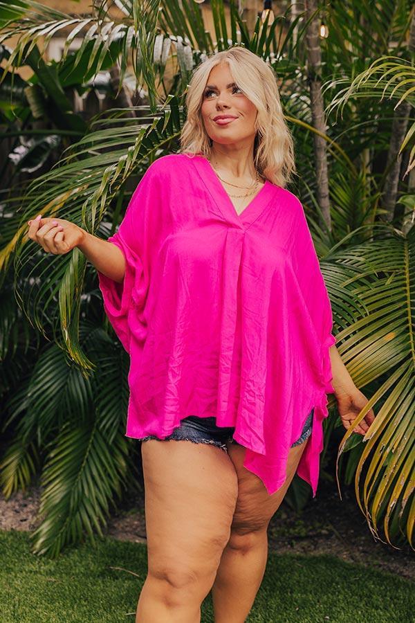 Sun-Kissed Sands Shift Top In Fuchsia Curves Product Image