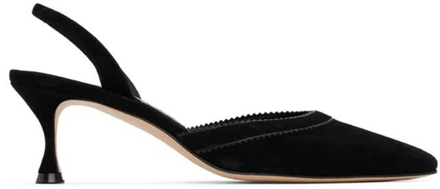 MANOLO BLAHNIK 50mm Brontiasli Slingback Pumps In Black Product Image