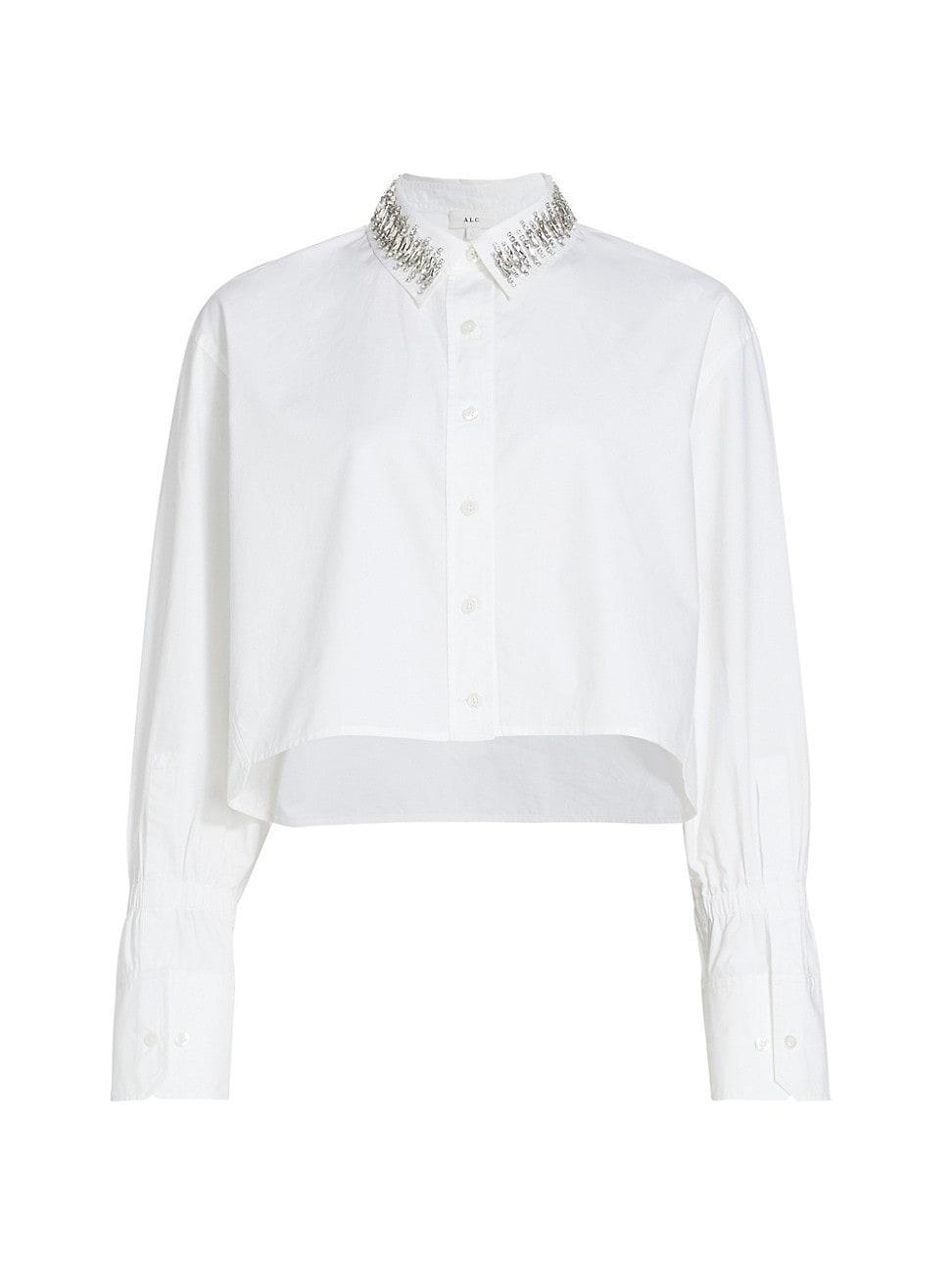 A. L.C. Monica II Embellished Collar Crop Cotton Shirt product image