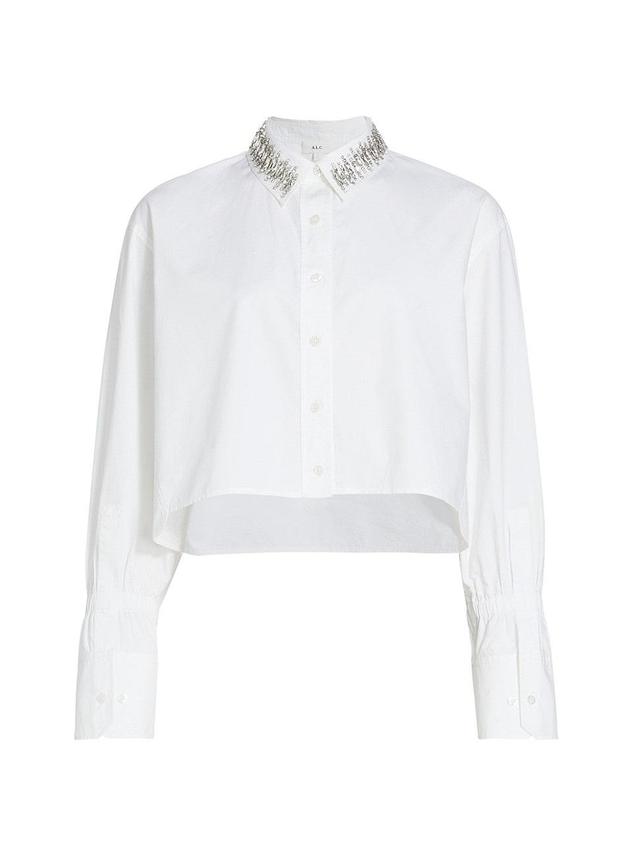 A. L.C. Monica II Embellished Collar Crop Cotton Shirt Product Image