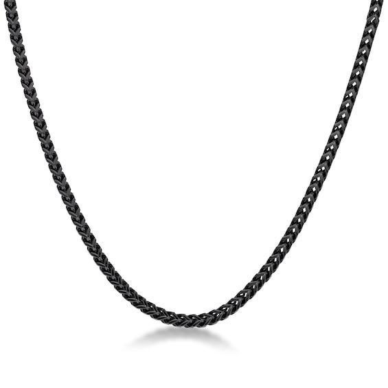 Men's 4.0mm Satin-Finish Foxtail Chain Necklace in Solid Stainless Steel with Black IP - 22" Product Image