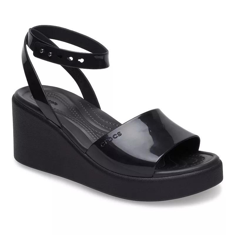 Crocs Brooklyn Ankle Strap Wedge (Black/Mushroom) Women's Shoes Product Image