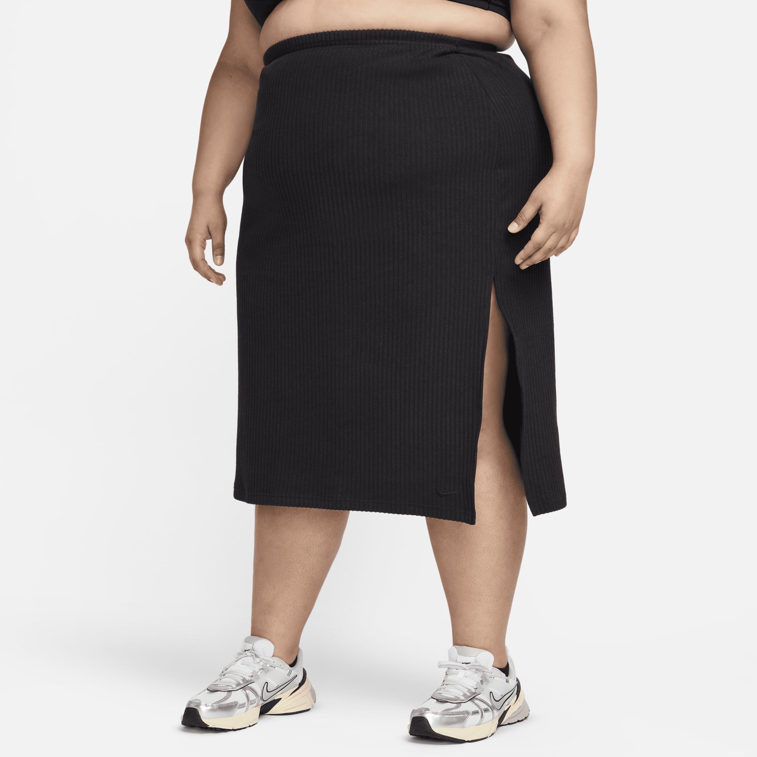 Women's Nike Sportswear Chill Rib Slim Midi Skirt (Plus Size) Product Image