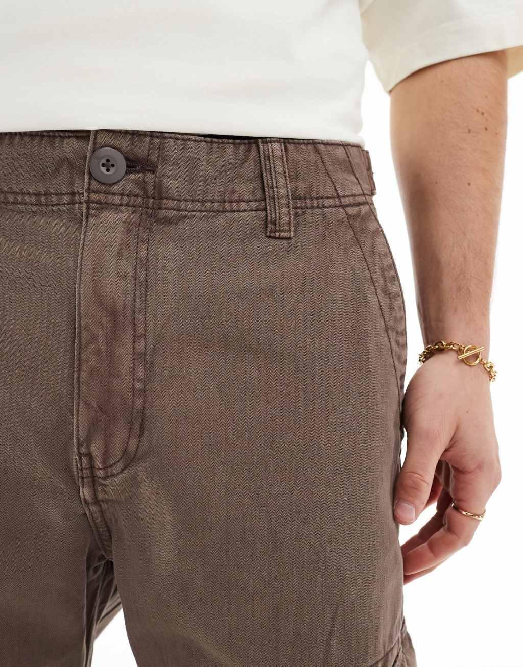 Cotton On tactical relaxed pocket pants in brown Product Image