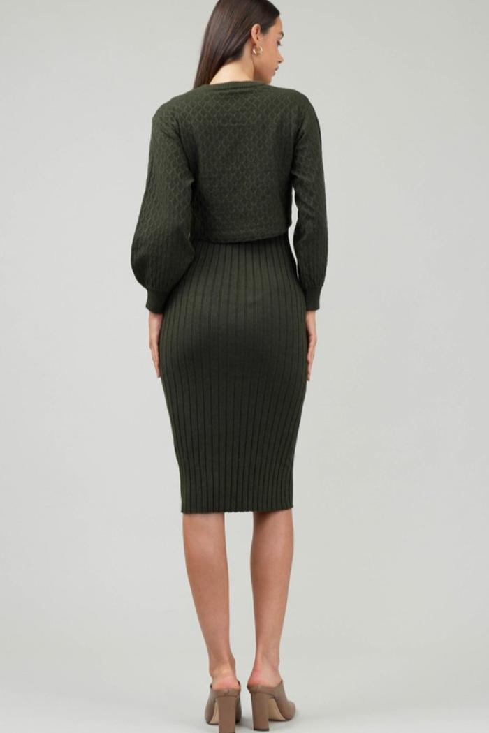 L/S Twofer Midi Sweater Dress Product Image