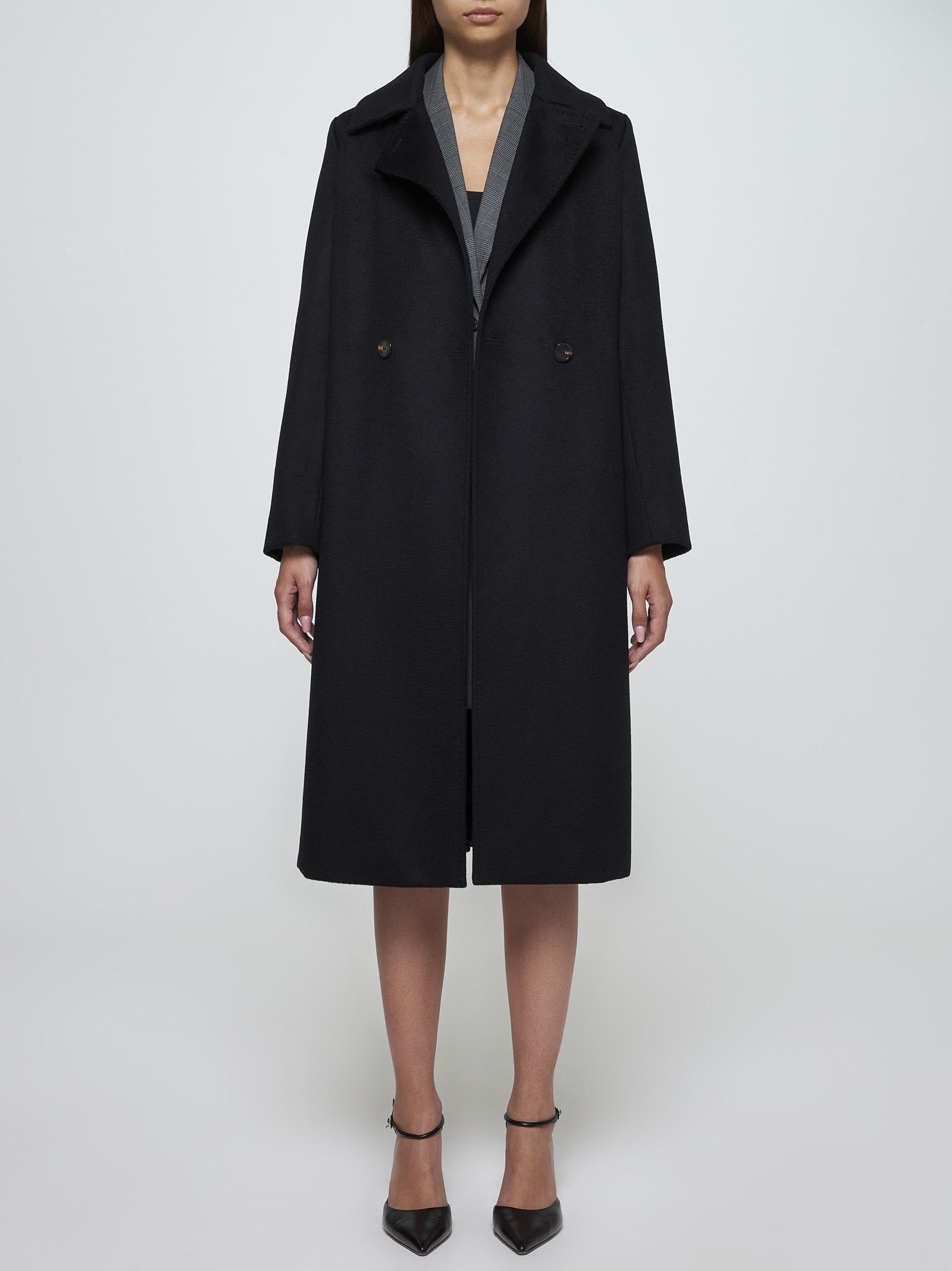 MAX MARA Manuela Camel Hair Coat In Black Product Image