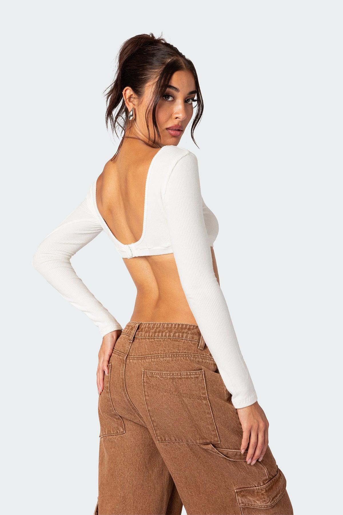 Sydney Ribbed Open Back Crop Top Product Image