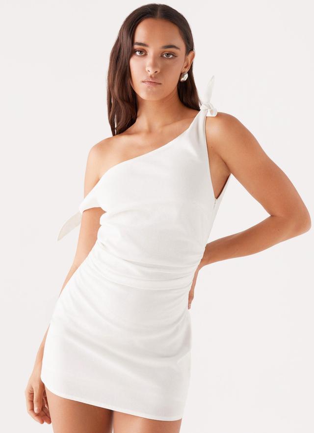 Amazonia Linen Mini Dress - White Product Image